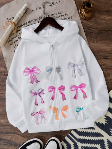 Bow Line Zipper Hoodie